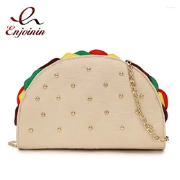 Borse da sera Novità borse a forma di taco e borse per donne Girls Girls Catena Small Crossbody Borse Funky Clutch Designer Spalla