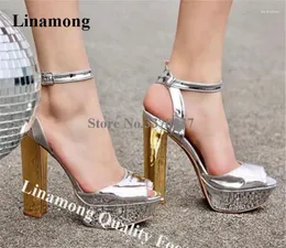 Отсуть обувь Linamong Shining Peep Toe Patent Leath