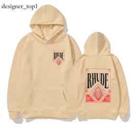 Hoodies للرجال Sweatshirts معلقة المصمم Rhude American Fashion Card Crown Printed Hoodie للسيدات الزوجين غير الرسميين 3879