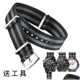 Nato Band 304 Paslanmaz Çelik Toka Erkekler için Naylon Canvas Strap 20mm İzle.