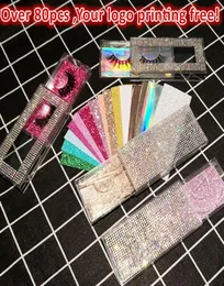 Diamentowe rzęsy Opakowanie Bling Glitter Ross Box Faux Cils Magnetyczna obudowa Zaakceptuj Twoje logo8511677