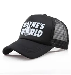 كامل أسود واينز وورلد بيسبول أغطية للجنسين هوب قبعة Sunhat Wayne039s World Hat Assume Assumered Mesh Hats Trucker 1044732