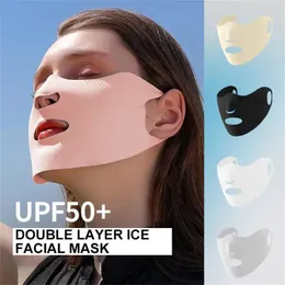 Maschera protettiva per velo regolabile e riutilizzabile per bandanas per protezione da sole sciarpa con fibbia seta