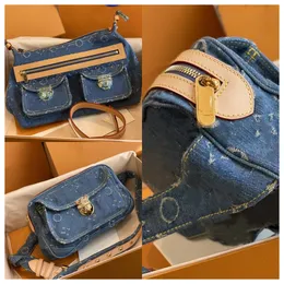 24SS Top Luxury Designer Series Medieval Series Denim Chest Bag Bag Fanny Pack Women's Handbag Bag Bag Crossbody Bag Mobile Wallet