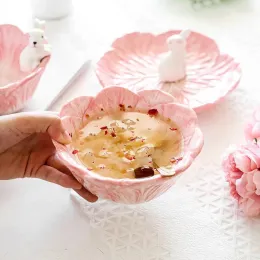 Placas Placas Dinner cerâmica Salada de couve de couve da tigela de porcelana Placa Bifra Fruta Bandejas Decorativas de Mesa de mesa