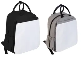 Bolsas de mochila dhl15pcs sublimação sublimação diy branco em branco poliéster de grande capacidade de grande capacidade saco de armazenamento de mãe preto cinza 16 polegadas