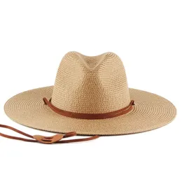 Large Brim Mens Womens Hat Straw Woven Western Cowboy Hat Frosted Sun Beach Hat Outdoor Sunshade Straw Hat 240412