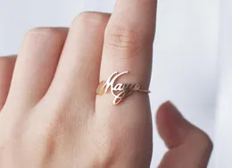 Custom Delicate Baby Name Adjustable Ring Personalized Wedding Dates Stacking Rings For Women Men Family Jewelry Anillos Mujer3949049