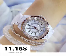 Высококачественные лучшие бренды роскошные женщины смотрят белые керамические алмазные женские женские дамы Quartz Fashion 2018 Werst Women Watch BS C182815221