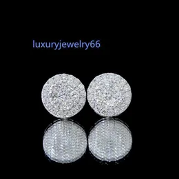 Partihandel 18k örhängen halo studs fulla av glittrande inlagd 0,8ct melee moissanite def färg lyxstil för kvinnor anpassningsbara