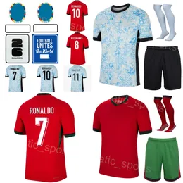 Bambino adulto euro Coppa 5 Guerreiro Soccer Jersey 2024 National Team 13 Pereira 20 Joao Cancelo 1 Patricio 10 Joao Felix 21 Diogo J 8 Moutinho Football Shirt Kits Putaoya