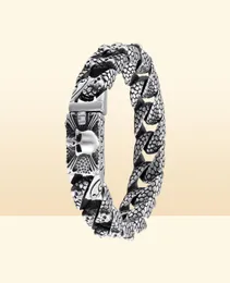 Fongten Gothic Retro Style Bracelets Bracelets из нержавеющей стали череп Franco Link Burb Bracelet для мужчин панк -модные украшения 210324051937