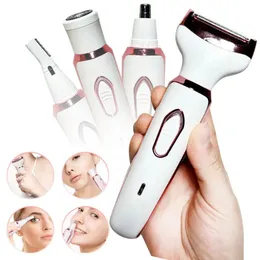 Electric Razor for Women 4-in-1 Lady Electric Shaver for Face Nose Legs and Underarm Bikini Trimmer for Women Wet Dry Painless 240418