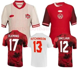 2024 Canada Soccer Jerseys fans hem borta 2024 2025 National Team Davies J.David Ugbo Larin Cavallini Millar Eustaquio Football Shirt Anpassningsbara tröjor