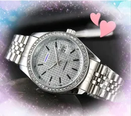 Three Pins Women's Men's Watch Day Date Time Clock Waterproof Quartz Chronograph Military President Shiny Starry Diamonds Ring Dot Wristwatch first star choice gifts