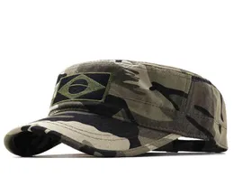 Brasil Marines Corps Cap Hats Military Camuflage Campo Flat Homem Cotton Hhat Brasil Marinha bordada Camo5355140