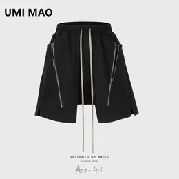 Pantaloncini da donna Umi mao indossare uomini primaverili/estate hip hop pantaloni casual pantaloni a doppia cerniera giuntura split loop