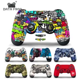 조이스틱 데이터 개구리 스타일 PS4 Pro Slim Skin Decal for Sony PlayStation 4 게임 컨트롤러 액세서리 용 보호 스티커 커버