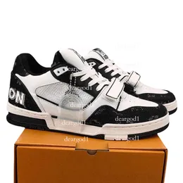 Designer Trainer Loouissvuttton Shoe With Box Luxury Trainer Sneakers White Black Fashion Brand Men Designer Shoes Guint Leather Sneaker Storlek 35-46 67