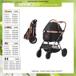 Dog Carrier VEVOR 66 lbs Pet Stroller Foldable Do Puppy Stroller with Brakes Storae Basket Detachable Carrier for Small to Medium Dos L49