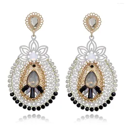 Dangle Earrings HAHA&TOTO Luxury Water-drop Shape Crystal Drop Plating In Gold Color Fashion Jewelry For Girls