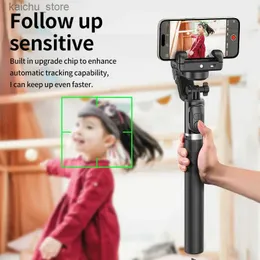 Selfie-Monopoden Aochuan 1-Achse Handheld Gimbal Stabilisator Selfie Stick Stativ mit Füllung leichter AI Gesicht Tracking Gestenbetrieb Mehrzweck Y240418