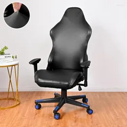 Chair Covers PU Leather Office Cover Solid Color Elastic Gaming Slipcovers Dustproof Armchair Slipcover Home Furniture Protector