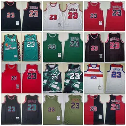 MVP Men 23 Michael Basketball Maglie da basket All-Star MJ Mike Sport Shirts Spalato a metà qualità di alta qualità Rossa Black Black Team Uomo Vintage 1996 1997 1998 1991 1991 1992 1993