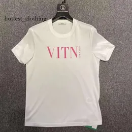 Vltn T Shirt Tasarımcı Sevgililer Tişört Warren 2023 İlkbahar/Yaz Yeni Yuvarlak Boyun Kısa Kollu Gevşek Çift Pamuk VT Çok yönlü T-Shirt Trend 275 490