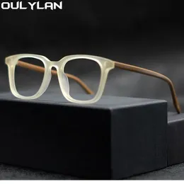 Óculos quadrados de oulylan moldura homens homens retrô tr90 myopia óculos óculos de prescrição óculos de molduras Moda Matte Eyewear 240410