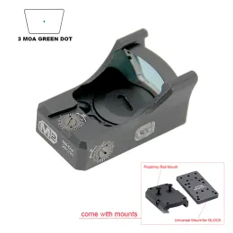 Escopos táticos 3 moa m2 verde ponto mira compacto reflexo holográfico pistola openemitter de topless óptica riflescope de caça com pica