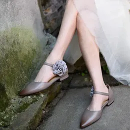 Повседневная обувь Artmu Оригинал Большой Цветочный Основной Сандалии для ноги для женщин закрыто летние подлинные кожа