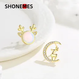أقراط مسمار shonemes deer قرون الرائعة تصميم هدايا مجوهرات الأذن من القمر للنساء