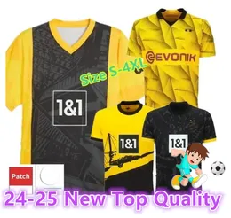 23 24 Dortmund 축구 유니폼 벨 링햄 Adeyemi 홈 풋볼 셔츠 할러 hummels 브랜드 리우스 남자 키트 레이나-gittens all black special jersey 8899