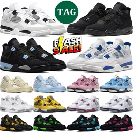 men women 4s Basketball Shoes 2024 Military Blue Black Cat Sail Pink Thunder Pine Green Midnight Navy sports Trainer Sneakers