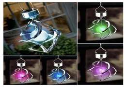 Solar Power Ambeller Lights Wind Spinner LED Outdoor Garden Courtyard Hanging Chime Lamp Lawn Moving Rotating Campanula Light5830436