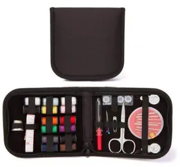 27 pcsset Portable Travel Sewing Box Комплект швейных ниток вязание игл инструментов тканевые кнопки для ножниц