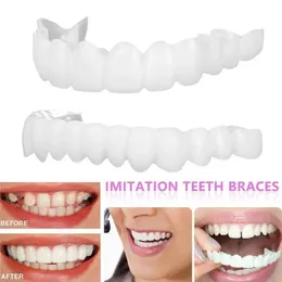 Novo 2024 de dentes de ajuste perfeito, clareador de dente falso snap em silicone sorriso folheado dentes de dentes de beleza superior dentes cosméticos frete grátis