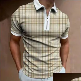 Men'S Polos Plus Size M 3Xl Brand Men S Shirt High Quality Plaid Short Sleeve Brands Jerseys Summer Mens 220614 Drop Delivery Apparel Dhk5Z