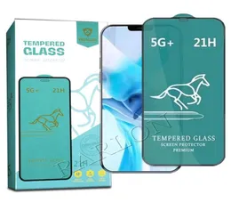 21h Protetor de tela de cola de vidro temperado 21h para iPhone 14 Pro Max 13 13Pro 12 mini 11 12Pro xsxr x 7 8 mais 6s com pacote de varejo