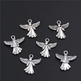 40pcs Silver Color Angel Charms Beads Pendants For Jewelry Making DIY Handmade A221 240408