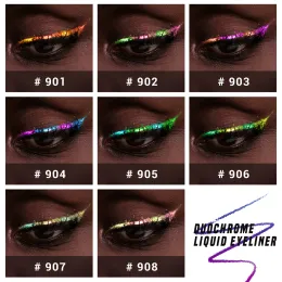 Eyeliner charmacy duochrome glitter flytande eyeliner vattentät långlastande ultrafin spets smetssäker ögonfoder för kvinnor