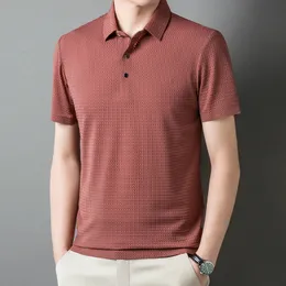 Summer Mens Ice Silk puste krótko-rękawowe koszulki polo Men T-shirt marka odzieży