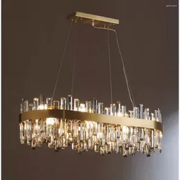 Lampadiers Luxury LED Dining Room lampadario grigio fumoso e chiaro lampada a sospensione di cristallo moderno decorazioni per la casa lampada rotonda cucina lucentezza