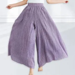 여성용 바지 순수한 컬러 바지 탄성 허리 컬로트 세련된 넓은 다리 컬렉션 캐주얼 높음 일상