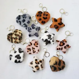 Keychains Fluffy Pompom Letter Keychain Faux Fur Pom Heart Keyring For Girls Women Bags Craft Cute Charms Ball Car Key Ring Pendant