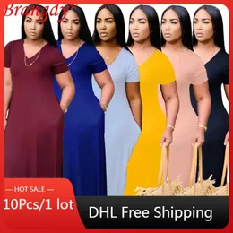 Abiti per feste 10 pezzi Abito all'ingrosso per donna 2024 Summer Fashion BodyCon Vestidos sciolto Vestitidos SEXY COLORE SOLDO B11270