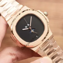 Mens relógio designer Designer Luxury Watch Automatic Mechanical Mody Mody Multifuncional Watch Tamanho de 39 mm de aço inoxidável Pulseira lunar fase fase Dial