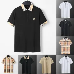 Designer Mens Polos Summer Shirt Brand Clothing Cotton Short Sleeve Business Casual Striped