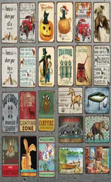 Gone Fishing Dog Rules Shabby Chic Metal Tin Sign Animal Wall Pub Restaurant Home Home Pet Shop Decor Cuadros3416175